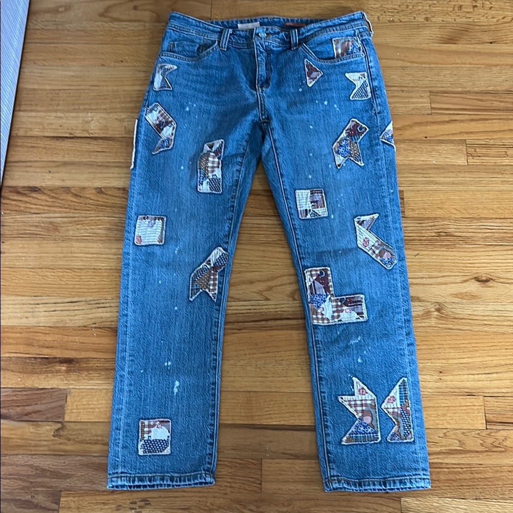 Pilcro Patchwork Blue Jeans